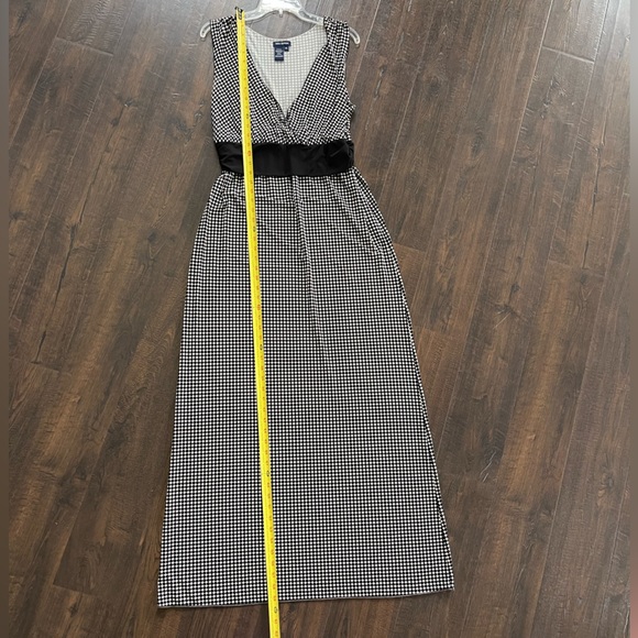 MAX STUDIO Polka Dot Black White Maxi Dress Sleeveless Waist Size XL - Picture 7 of 8
